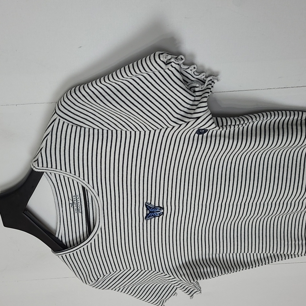 Hollister Nwot Must-Have Collection Striped Butterfly Lettuce Hem Top Size Small - Picture 2 of 6